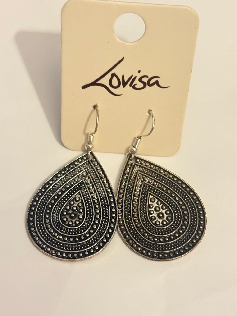 Lovisa Silver Tone Teardrop Dangle Earrings NWT